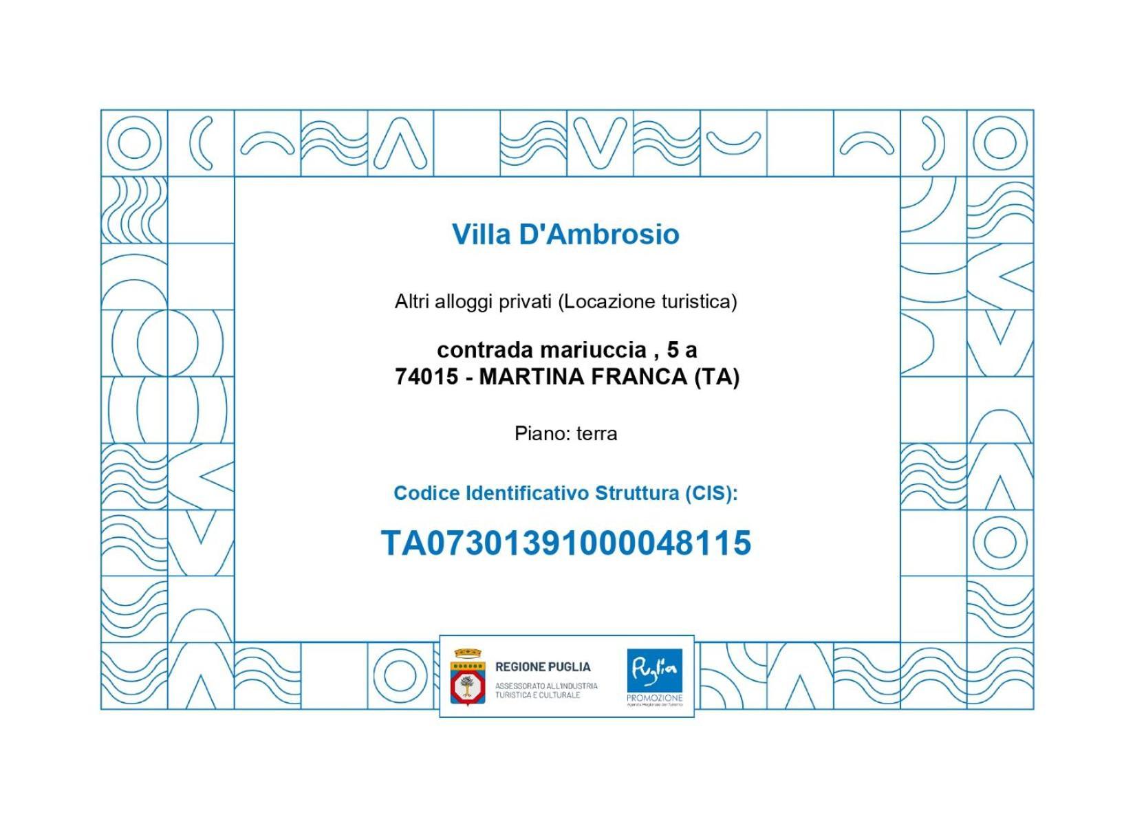 Villa D'Ambrosio Martina Franca Extérieur photo